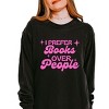 I Prefer Books Over People Stars - Women's Garment Dyed Long Sleeve Graphic T-Shirt - 3 of 4