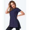 Mocamel Women's Casual Crew Neck Short Sleeve Tunic Top Loose Fit Solid Color Tee for Streetwear & Daily Wear - 3 of 4
