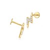 RS Pure by Ross-Simons 0.10 ct. t.w. Diamond Lightning Bolt Flat-Back Stud Earrings in 14kt Yellow Gold - 3 of 4