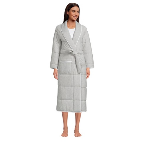 Lands' End Women's Quilted Robe - Medium - Gray Heather : Target