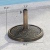 Round Patio Umbrella Base, 26 lbs Resin Umbrella Stand Base, Heavy Duty Patio Umbrella Holder for 1.3"/1.5"/1.9" Umbrella Poles for Outdoor, Lawn - 3 of 4