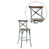 Metal and Wood Bar Chair with X-Shape Backrest - 4 of 4