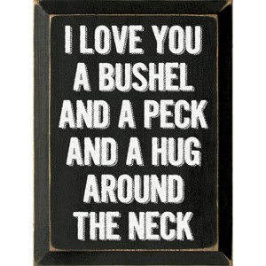 Slickblue I Love You a Bushel and a Peck Wood Sign – Rustic Wall Decor for Nursery or Home – 9"x12", Color Options - 1 of 3