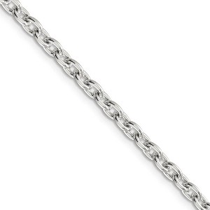 Black Bow Jewelry 4.5mm Sterling Silver Classic Solid Cable Chain Necklace - 1 of 4