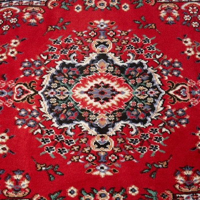 Claret and Black Traditional Medallion Area Rug, 9'2" x 12'5"