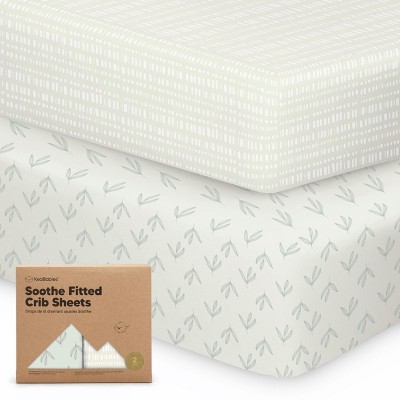 KeaBabies 2pk Soothe Fitted Crib Sheets Neutral, Organic Baby Crib Sheets, Fits Standard Nursery Baby Mattress
