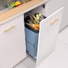 35 QT Pull-Out Trash Can with Full Extension Slides, Space-Saving Garbage Can Recycling Bin for Under Kitchen Cabinet, Gray - 2 of 3