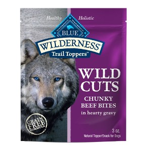 Blue Buffalo Wilderness Trail Toppers Wild Cuts High Protein Natural Wet Dog Food Chunky Beef Bites in Hearty Gravy - 3oz - 1 of 4