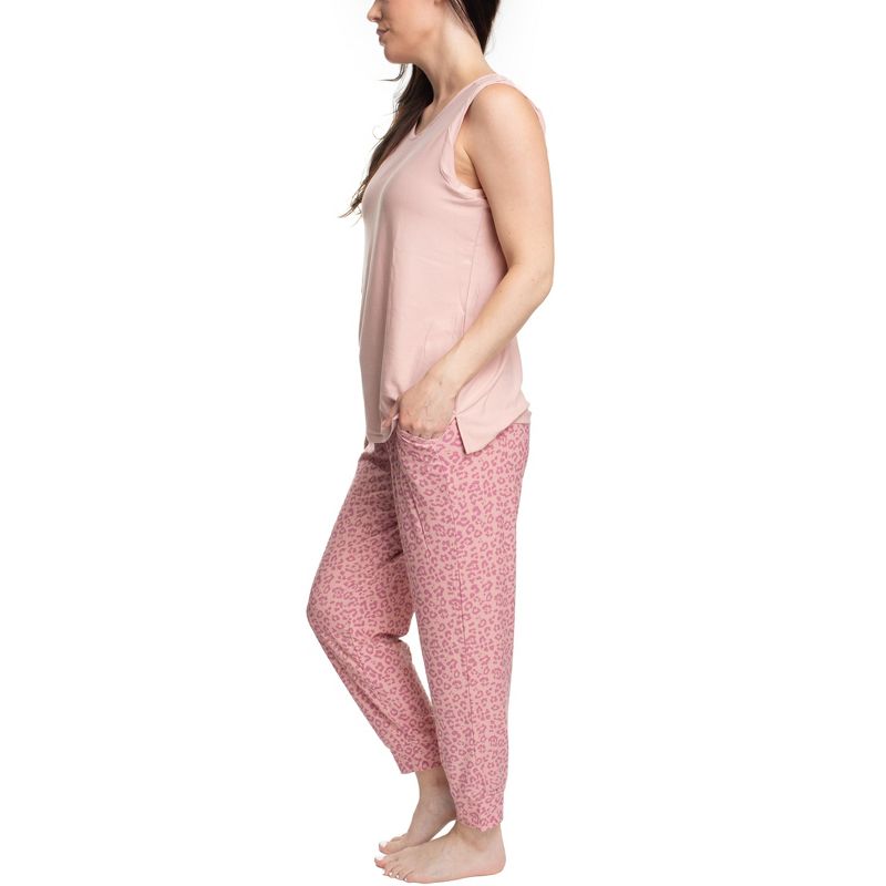 MUK LUKS Womens Chalked Cranberry 2 Piece Pajama Set, 3 of 5
