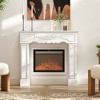 Angel Sar Freestanding Fireplace Mantel, White Baroque-Style Mantelpiece with Columns for Electric Fireplaces, Decorative Shelf for Living Room - 2 of 4