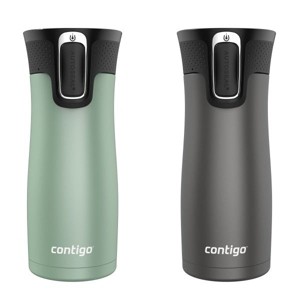 Contigo West Loop 2.0 Leak-Proof Spill-Proof Insulated Stainless Steel Travel Mug, 16oz., 2 Pack - 1 of 4