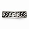 Black Bow Jewelry Titanium 7mm Chain Inlay Brushed Comfort Fit Band - 3 of 4