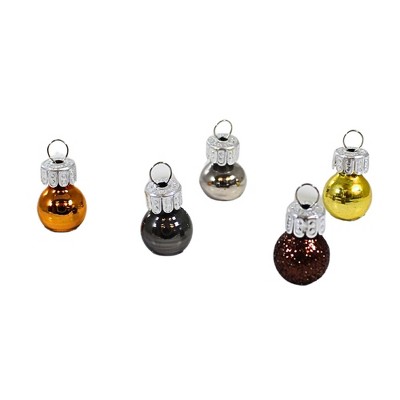 Craftoutlet.Com 0.5 Inch Tiny Glass Ball Ornament Set Christmas Tree Ornament Sets