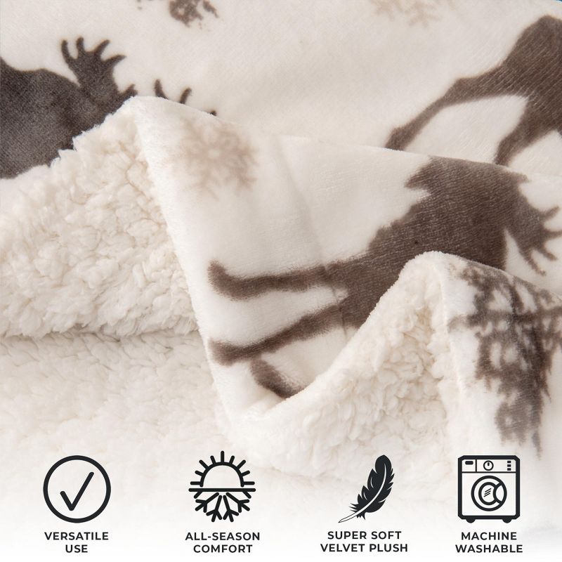 Great Bay Home Velvet Plush Fleece Reversible Warm and Cozy Bed Blanket, 3 of 6