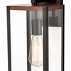C Cattleya Farmhouse Black Outdoor Wall Lantern with Faux Wood Accent - 4 of 4