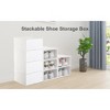 Homhougo Shoe Organizer Clear, Foldable Clear Sneaker Display Box Transparent Foldable Shoe Box Pp Material White - 3 of 4