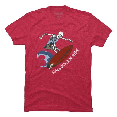 Men's Design By Humans Halloween Surfing Zombie Skeleton Funny Costume t shirt By graceandfinn T-Shirt