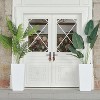 30” Tall Rattan Planter Set of 2,  Water Monitor, Wheels & 2 Trays, Large Indoor/Outdoor Pots for Patio, Porch, Living Room, Brown - 3 of 4