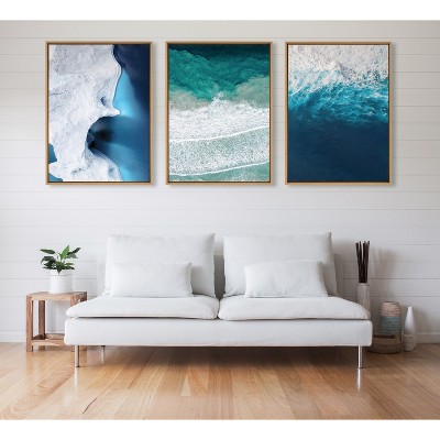 Natural Framed Coastal Seascape Canvas Print, 28 x 38