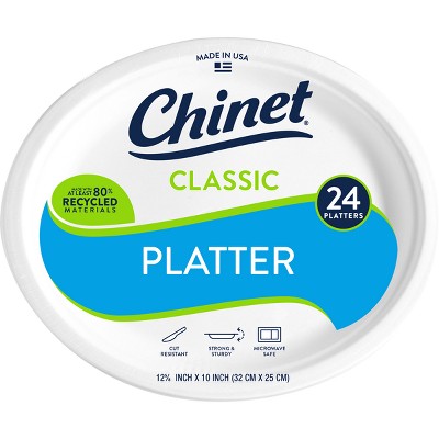 Chinet Classic 12 5/8-inch x 10-inch Paper Platter, 100-count