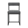 HomeRoots Set of Two Gray And Black Upholstered Polyester Open Back Dining Side Chairs - 4 of 4