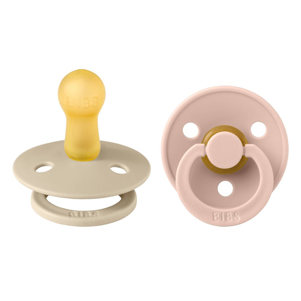 Bibs Colour Pacifiers Latex 6-18 Months - Size 2 - 2pk - Blush/Vanilla