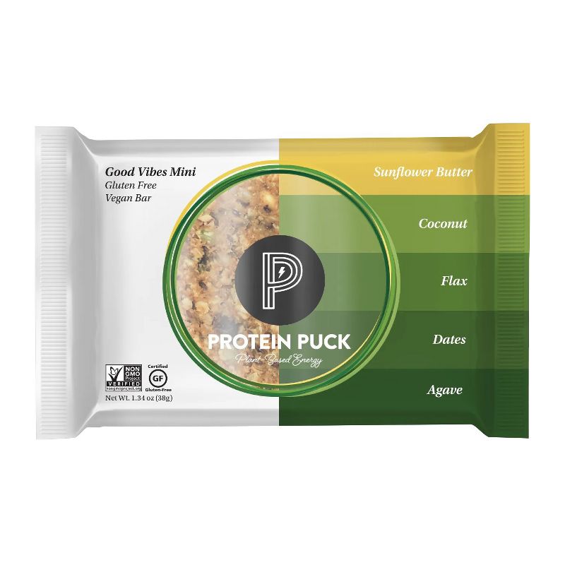 Protein Puck Good Vibes Mini Plant-Based Energy Bar - 12 bars, 1.34 oz, 2 of 3