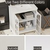 31" Farmhouse Bathroom Vanity with Ceramic Sink,Rustic Antique Storage Cabinet with Adjustable Shelf for Small  Space-Baofuwish - 3 of 4