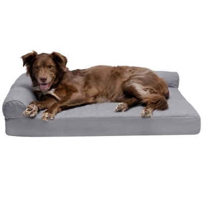 Furhaven Paw-quilted Memory Top Deluxe L-chaise Dog Bed, Jumbo ...