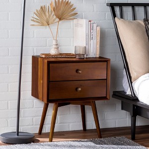 NicBex 2 Drawers Nightstand with Round Knobs,Bedside Table with Storage Space,Mid-Century Modern Side Table for Bedroom - 1 of 4