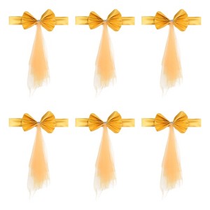 Unique Bargains Mesh Yarn Floating Chair Bands Decoration Stretch Satin Chair Sashes Bows - 1 of 4