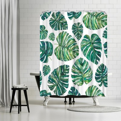 Americanflat Tropical Leaves by Elena Oneill 71" x 74" Shower Curtain