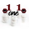 Big Dot of Happiness 1st Birthday Lumberjack - Channel the Flannel - Dessert Cupcake Toppers - Plaid First Birthday Party Clear Treat Picks - 24 Ct - 2 of 4