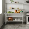 Flash Furniture Rawcliffe Portable Prep and Work Table with 18 Gauge Stainless Steel Top Shelf and Double Overshelves, 2 Galvanized Steel Undershelves - 2 of 4