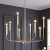 LNC Concise 8-Light 26" Modern Candle Large Chandelier,Gold - 2 of 4