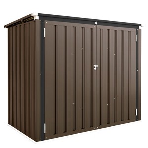 Ridstar 46.3 in. H Outdoor Waterproof Metal Storage Shed with Lid, Chain & Hydraulic Gas Struts-Brown - 1 of 4
