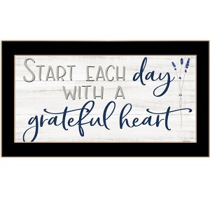HomeRoots Grateful Heart Black Framed Print Wall Art - 1 of 3