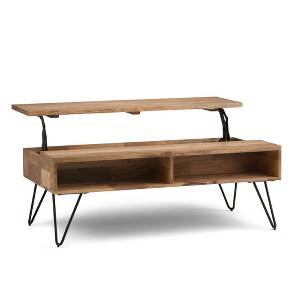48" Solid Mango Hardwood Lift Top Coffee Table with Storage, Iron Hairpin Legs, Ideal for Living Room or Family Room - 1 of 4