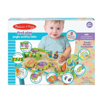 Colorful Jungle-Themed Wooden Activity Table for Toddlers