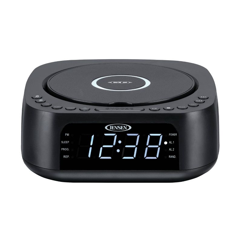 JENSEN Stereo Dual Alarm Clock with Top Loading CD/MP3 CD Player - Black, 4 of 7