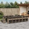 vidaXL 9 Piece Patio Dining Set with Cushions Poly Rattan - 2 of 4