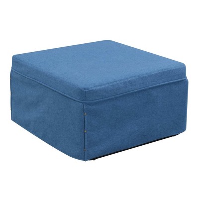 Folding Bed Ottoman Soft Blue Fabric - Breighton Home