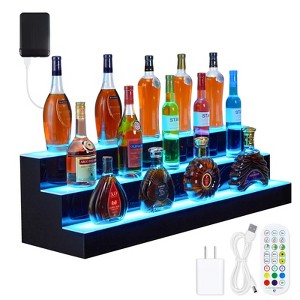 COZONY LED Liquor Display Shelf, Remote App Control 16 Color Music Sync Lighted Bar Shelves - 1 of 4