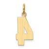 Black Bow Jewelry 14k Yellow Gold, Athletic Collection Medium Polished Number 4 Pendant - 3 of 4