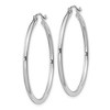 Black Bow Jewelry 2mm, Sterling Silver, Classic Round Hoop Earrings - 35mm (1 3/8 Inch) - 2 of 4