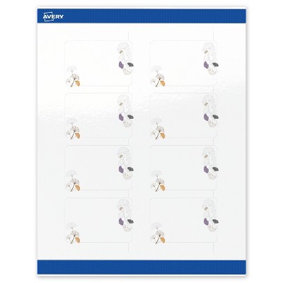 Avery Rectangle Shipping Labels, Floral Design, 2" x 3", 80ct