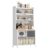 Okak Tall Cabinet with Anti-Tip Design, Pantry Cabinet with 6 Level Flip Doors and Pegboard, Cabinet for Kitchen, Dining Room, Living Room - 2 of 4