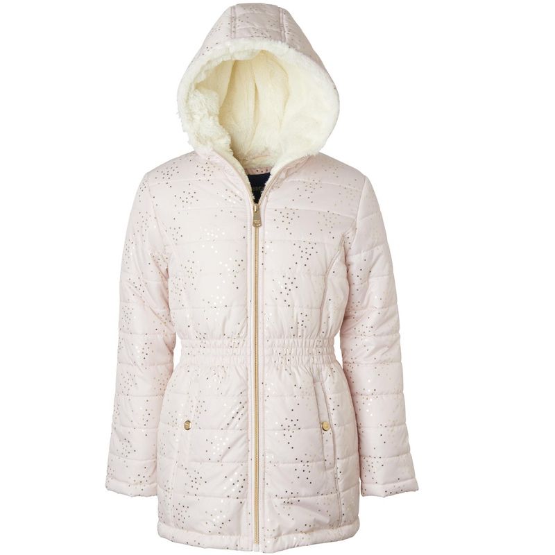 Limited Too Toddler Girl Midweight Long Puffer Jacket with Baby Fur Lining, 2 of 3