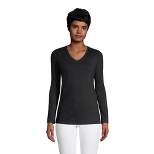 Lands' End Women's Relaxed Supima Cotton Long Sleeve V-Neck T-Shirt