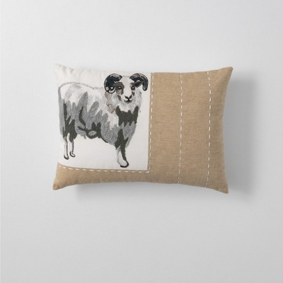 Sullivans Sheep Cotton & Polyester Pillow 12"H Gray